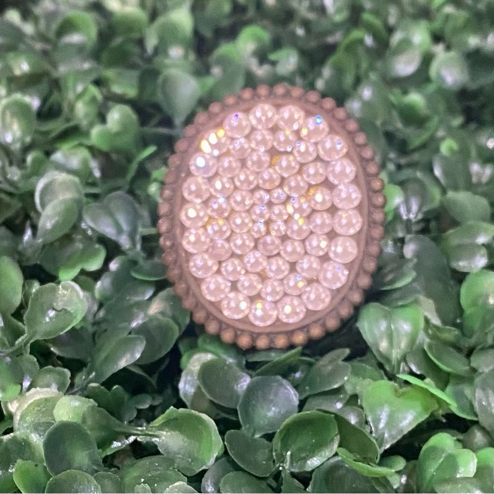 Pink Panache Vintage-Inspired Clear Bling Oval Statement Ring